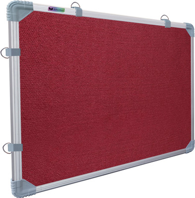 Eduway 1.5x2 Ft. Notice/Display Board High Resilience Foam Fabric with (20 Push Pins) Cork Bulletin Board(Mehroon 1.5x2 Feet)