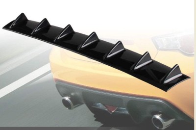 AUTO MT Rear-Bumper Diffuser Universal-Car Spoiler 7FIN Shark-Wing Black-ABS Deflector. Car Suspension Kit