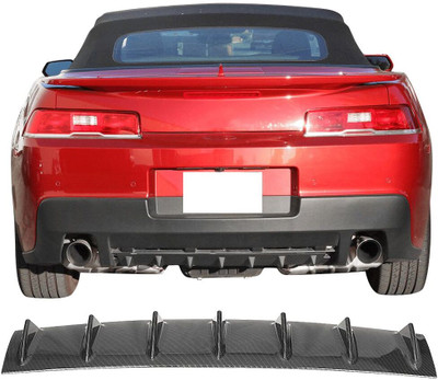 Auto MT Carbon 7-Wing Shark Fin Diffuser Rear Bumper Car Spoiler ABS Glossy Universal. Car Flywheel