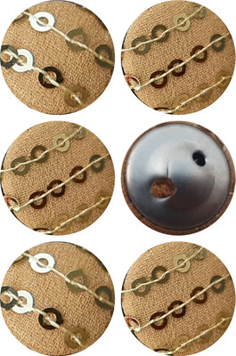 My Little Princess MLP-HM-FB023(B*6) Fabric, Metal Buttons(Pack of 6)