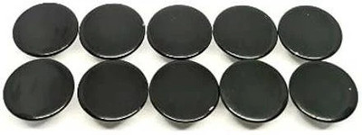 ZENITH Black Metal Buttons 17mm Diameter snap on no sew Bronze Buttons for Jeans Jackets etc. Black Finish (Plain Black 17mm Shiny, 10 Pieces Set) Metal Buttons(Pack of 10)