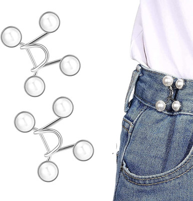 GOTEE STORE Peal Waist Pin Metal Buttons(Pack of 2)