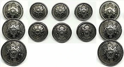 REENA Antique Gun Metal Bronze Round Button for Coat Blazer Suit, Sherwani and Indian Dresses Sports Coat Uniform Jacket Beautiful Ethnic Classy Design (Gun Metal Design 1) Gun Metal Finish Metal Buttons(Pack of 12) REENA Antique Gun Metal Bronze Round Button for Coat Blazer Suit, Sherwani and Indian Dresses Sports Coat Uniform Jacket Beautiful Ethnic Classy Design (Gun Metal Design 1) Gun Metal Finish Metal Buttons(Pack of 12)