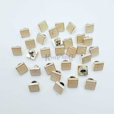 KRAFTIQUE 10mm Rose Gold Square Buttons for Dresses, Blouses & Kurtas (Pack of 50) Plastic Buttons(Pack of 50)
