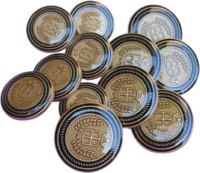 Spongy Antique Metal Bronze Round Button for Blazer Suit, Sherwani and Indian Dresses Metal Buttons(Pack of 12)