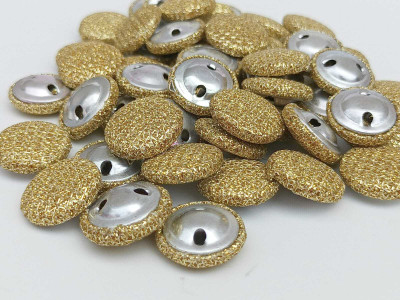 Swag Enterprises Golden Button 6pc Fabric Buttons(Pack of 1)