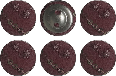 My Little Princess MLP-HM-FB028(B*6) Metal, Polyester Buttons(Pack of 6)