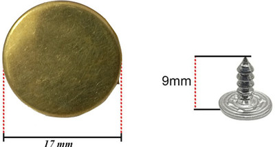 Aakriti 17mm Jeans Buttons, Suitable for Jeans and Jean Jacket Metal Buttons(Pack of 100)