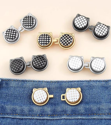 JITAHARAY Instant Jeans Button Pins Waist Tightener Set Metal Buttons(Pack of 2)