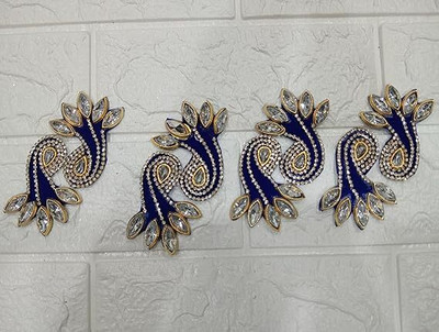 SellPlus Handmade Booti Applique Work Decorative Saree | Suit Sew (Design 9) Stone Buttons(Pack of 4)