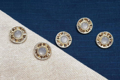 Mohan Shoppe WBTN0252C Brass Buttons(Pack of 5)