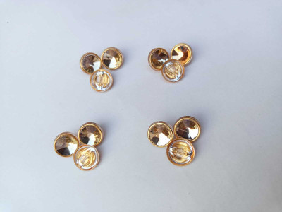 Swag Enterprises RABO-BUTTON-GOLDEN-12PC Plastic Buttons(Pack of 6)