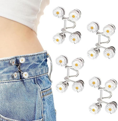 el syco Pin Buttons for Jeans,trouser,Pant,Adjustable Waist Buckle (Pack of 2) Metal Buttons(Pack of 2)