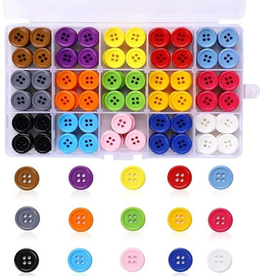 Freedy Multicolored wooden buttons, Wooden Buttons(Pack of 66)