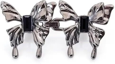 TRINGDOWN Silver Butterfly Waist Pin Metal Buttons(Pack of 1)