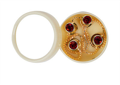 Maskey Brass Button Gold Plated Rhodium Polished Red Gemstone Kurta Button For Men Brass Buttons(Pack of 4)