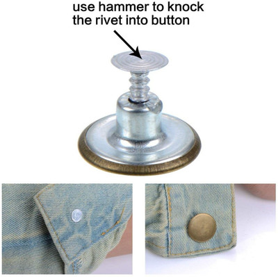 Aakriti 17mm Jeans Buttons, Suitable for Jeans and Jean Jacket Metal Buttons(Pack of 200)