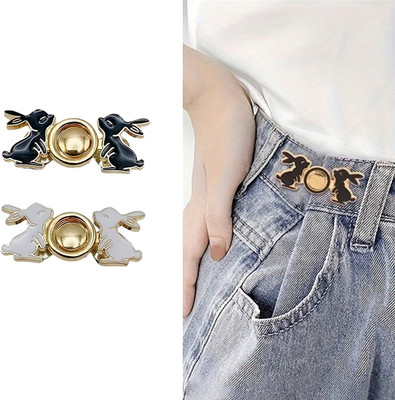 JITAHARAY nstant Jeans Button Pins Waist Tightener Set - Adjustable Waist Buckle Metal Buttons(Pack of 2)