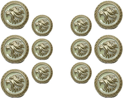 ANI ACCESSORIES 3D Lion Head Shank Button Round Abs 12 Button for Blazer,Coat (6 Small + 6 Big) Plastic Buttons(Pack of 12) ANI ACCESSORIES 3D Lion Head Shank Button Round Abs 12 Button for Blazer,Coat (6 Small + 6 Big) Plastic Buttons(Pack of 12)