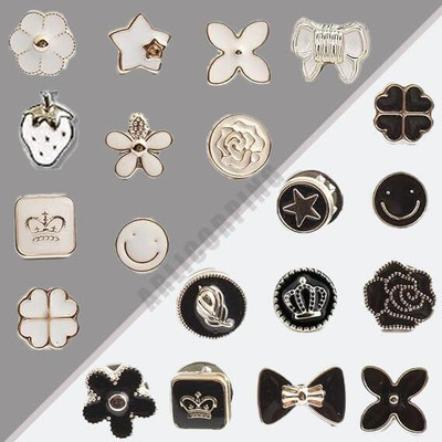 TREXEE Women Shirt Brooch Buttons Pearl No Sew Button Pins Instant Metal Buttons(Pack of 20)