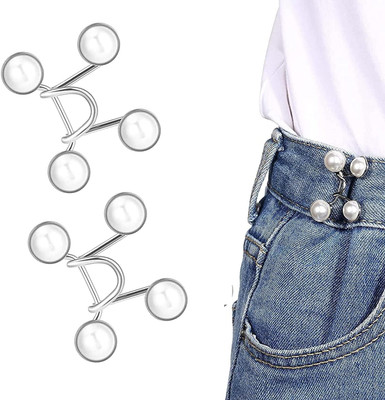 SHUBHPETAL Adjustable Waist Buckle Adjustable Waist Buckle Extender Jeans Buttons 2pcs Metal Buttons(Pack of 2)