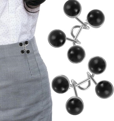Varni Creation BLACK ROUND 2 Metal Buttons(Pack of 2)