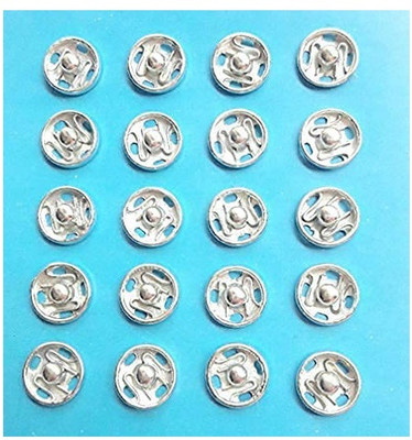 Kunfaya 20 Pcs Metal Snap Fasteners Press Studs Buttons Metal Buttons(Pack of 20)