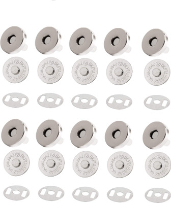 Rarehaunt Magnetic Button Snaps Clasps Fasteners Closure 18 mm 10 Sets Nickel Silver Metal Buttons(Pack of 10)