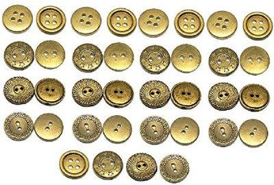 REENA Combo Designer Buttons Star, Carving ,Sun, Plain Pack of 40 for Coats, Shirts Plastic Buttons(Pack of 40)