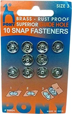 Pony Press Buttons (Snap Fasteners) Size 3 Bra,Buttons Brass Buttons Brass, Metal Buttons(Pack of 100)