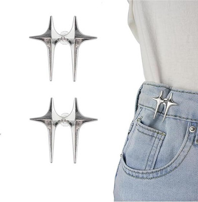 VATTU 2 PAIR Pant Waist Tightener, Adjustable Waist Buckle Set, Extra Button for Jeans Plastic Buttons(Pack of 4)