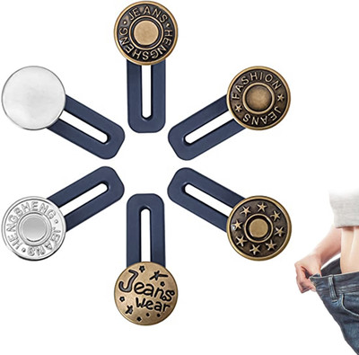 sannidhi 6pcs Pants Waist Button Extender, Flexible Jeans Adjustable Buttons, Metal Metal, Brass Buttons(Pack of 6)