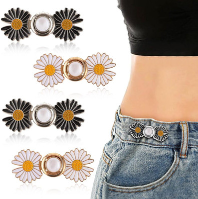 skyunion Flower Jean Button Buckle Metal Buttons(Pack of 2)