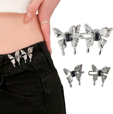 TREXEE Jeans Button Pins Adjustable Detachable No Sewing Require Perfect Fit(Butterfly) Metal Buttons(Pack of 2)