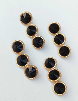 Swag Enterprises RAINBOW-BUTTON-BLACK-12PC Plastic Buttons(Pack of 7)