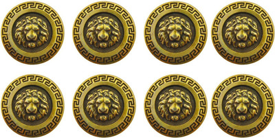 ANI ACCESSORIEZ 3D Lion Antique Face Metal Buttons for Stylish Look Clothing Dress Big Szie Plastic Buttons(Pack of 8)