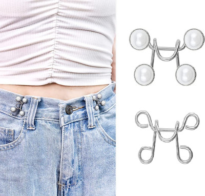 LAKSHMINARAYAN SALES Buckle for Loose Jeans PaWaist nts, Pearl Detachable Instant Jeans Button Metal Buttons(Pack of 1)