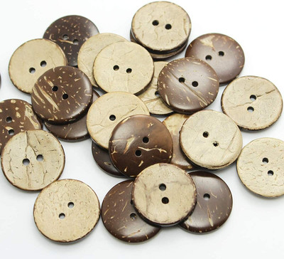lookat Brown Natural Coconut Coco Button 2 Holes Craft Clothe Sewing Coconut Shell Buttons(Pack of 100)