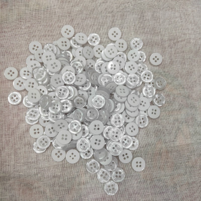 HBS Shirt Button plain white 18line (100 Pic) Polyester Buttons(Pack of 100)