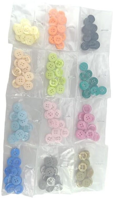 PADMAVATHI ENTERPRISES (Pack of 125pcs) Multi Colour Shirt Buttons Plastic Plastic Buttons(Pack of 125)
