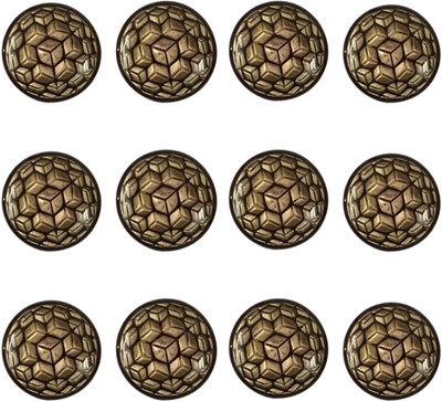 TILAK CHAND Antique Gold Web Design Button Metal Buttons(Pack of 12)