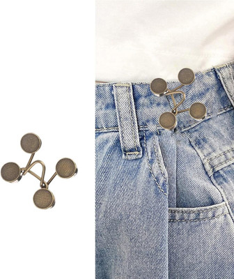 GOTEE STORE Flat Waist Pin Metal Buttons(Pack of 2)