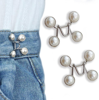 LAKSHMINARAYAN SALES Buckle for Loose Jeans PaWaist nts, Pearl Detachable Instant Jeans Button Metal Buttons(Pack of 2)