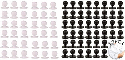 Vikurajas Chef Coat Removable Buttons Black & White Plastic Buttons (Pack of 50) Plastic Buttons(Pack of 50)