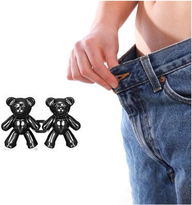 TREXEE Cute Bear Jeans Button Pins Detachable Waist Body Fit Tighten Buckles Metal Buttons(Pack of 2)