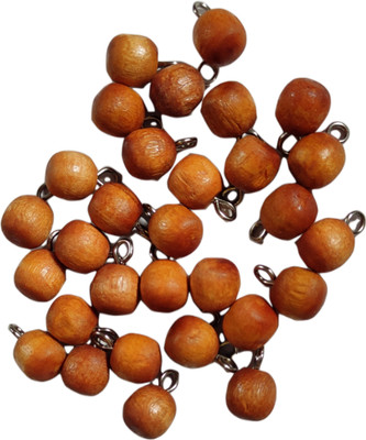 Dhiraj Enterprise Wooden Beads/Pearls (moti) With Eye Pin Hooks Wooden Buttons(Pack of 25)