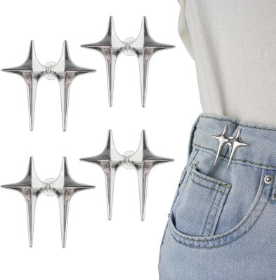 KGBTREADS Adjustable Waist Buckle Button Pins for Jeans Skirts 4 set Metal Buttons(Pack of 4)
