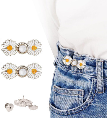 VKPSN Flower Jean Button Buckle Metal Buttons(Pack of 2)