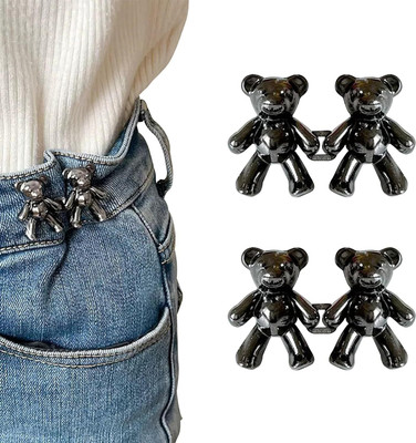 GOTEE STORE Bear Waist Pin Metal Buttons(Pack of 2)