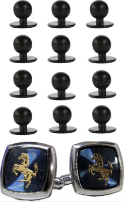 nts Free Cufflinks (1 Pair) With Premium Matt Chef Coat Buttons (50 Pcs) Plastic Buttons(Pack of 50)